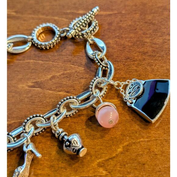 Premier Designs Silver Tone Girly Toggle Clasp Charm  Bracelet - Picture 4 of 9